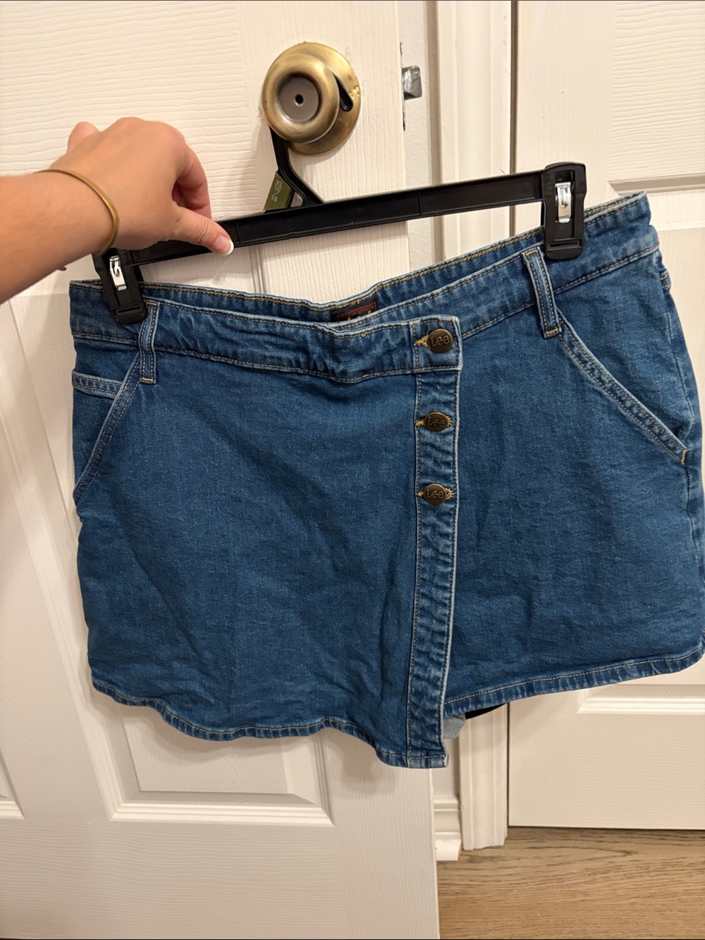 Lee Blue Button-Front Denim Mini Skirt